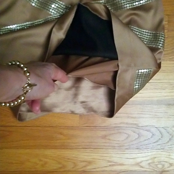 Arden B Mini Dress Gold Size Medium - Picture 7 of 7